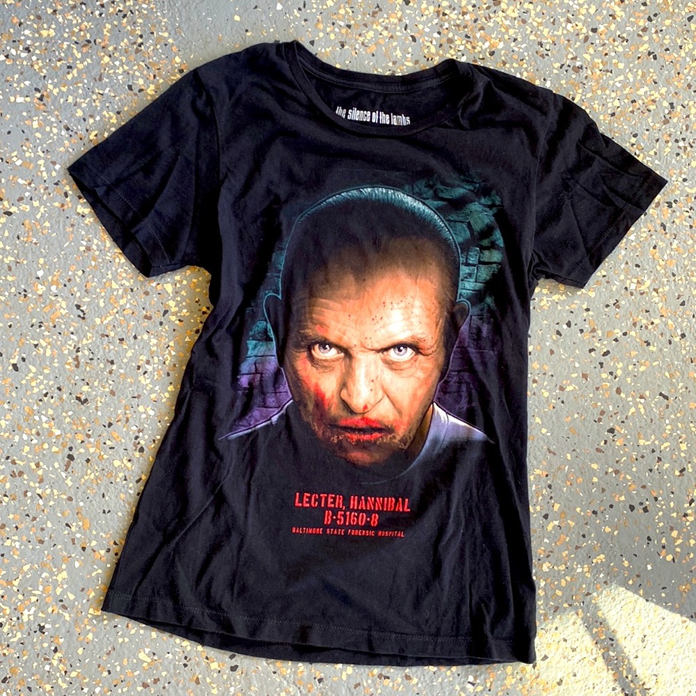 Silence of the lambs Hannibal Lecter Anthony Hopkins horror t shirt